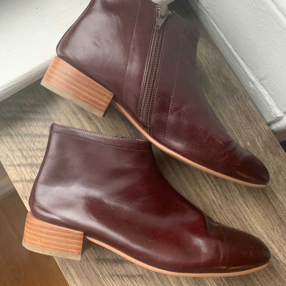 Jeffrey Campbell Maroon Leather Boots size 8.5